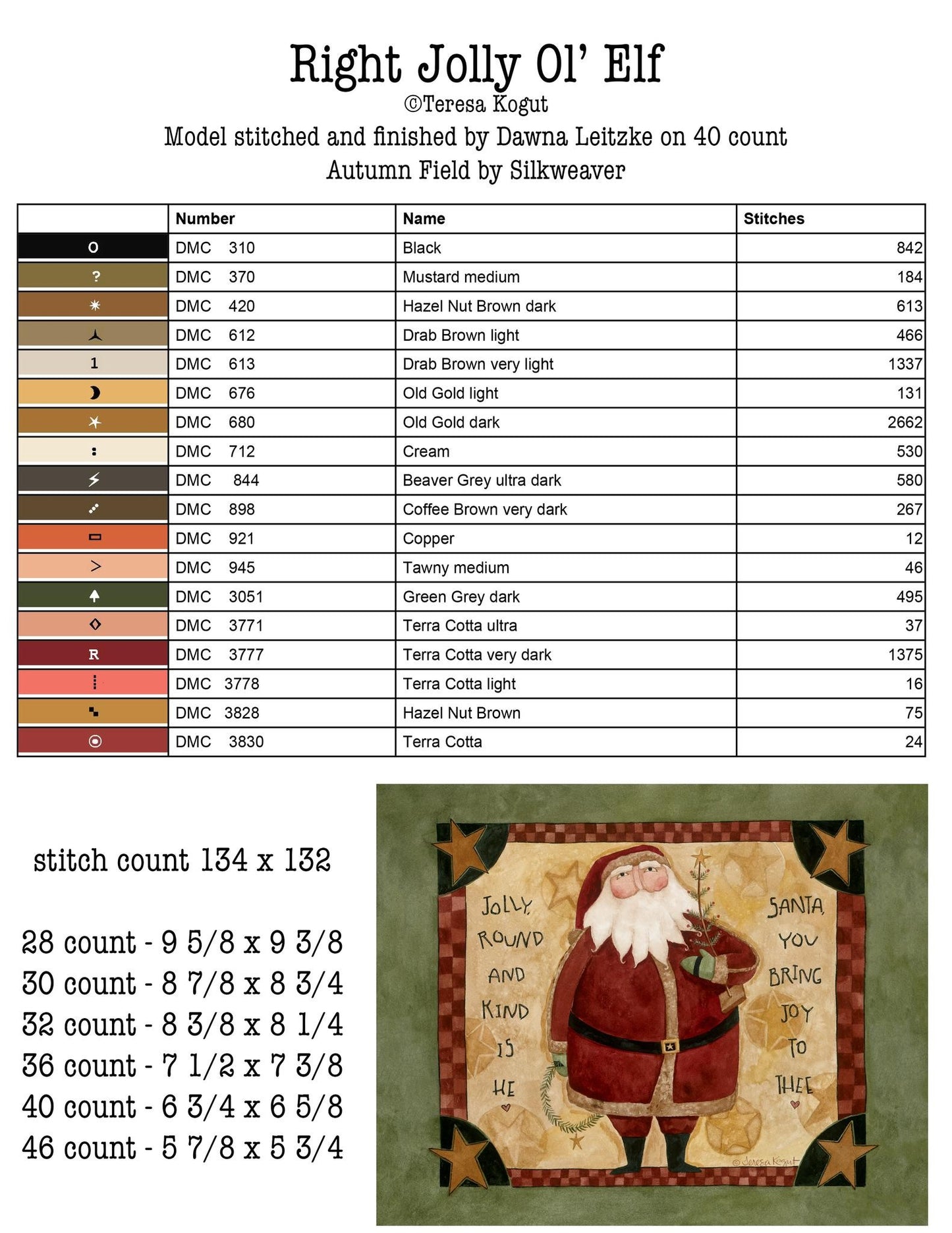 Hello Santa - Cross Stitch Pattern book by Teresa Kogut PREORDER