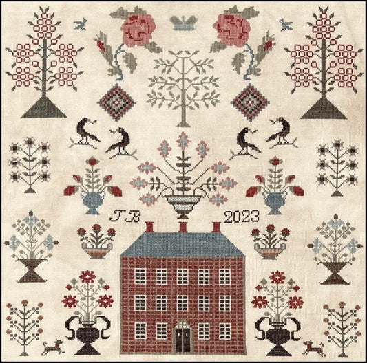 Red Manor Sampler - Cross Stitch Pattern by The Scarlett House