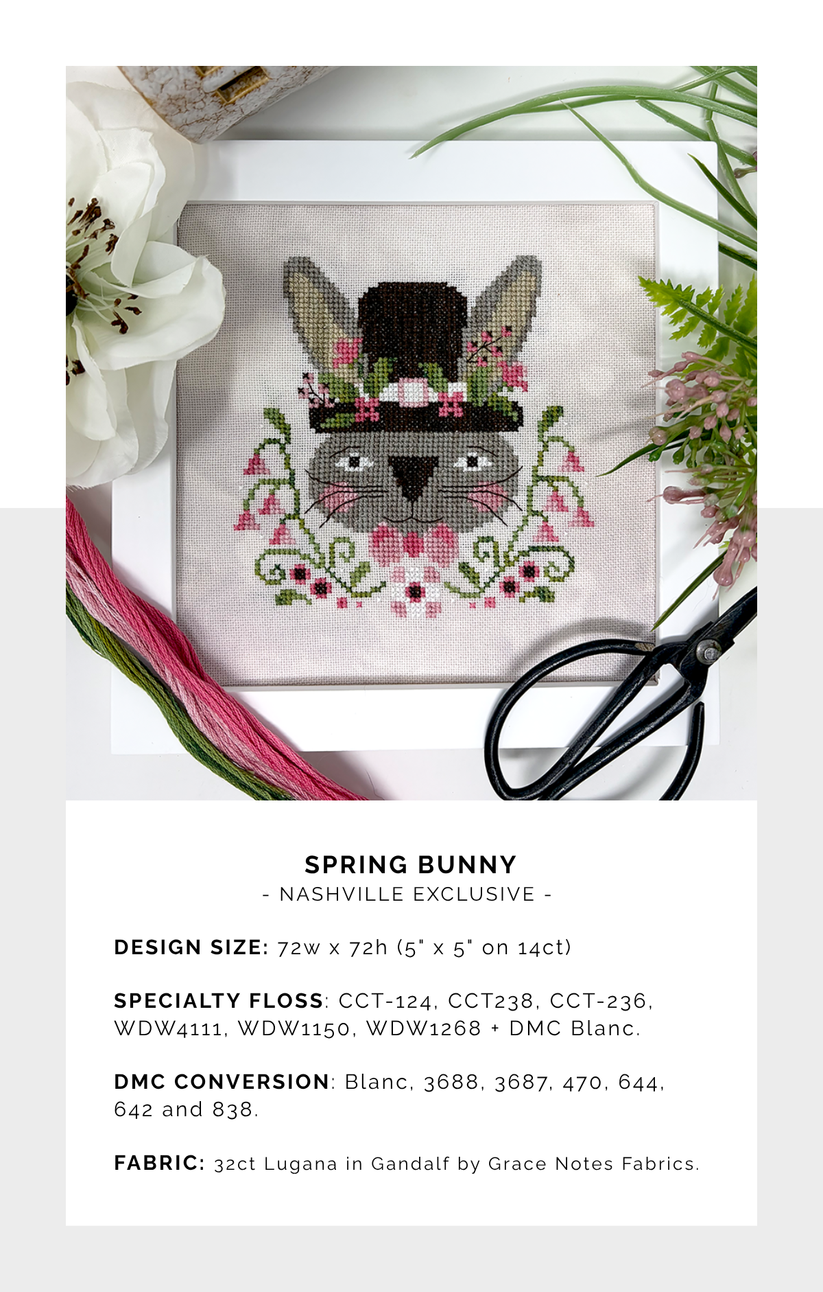 Spring Bunny - Cross Stitch Pattern by Tiny Modernist PREORDER