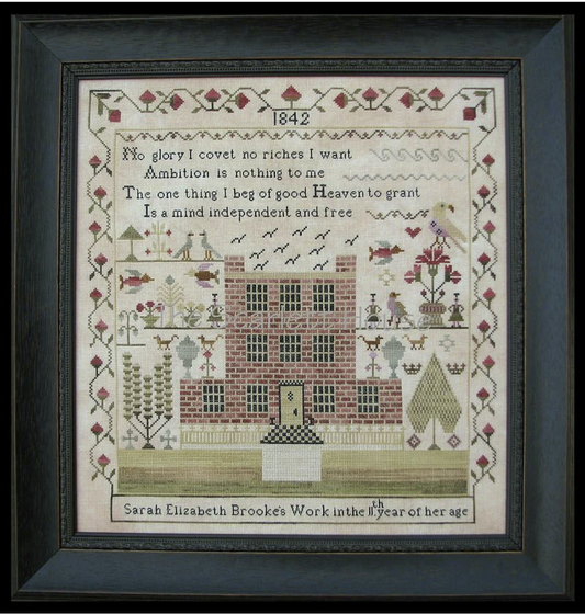 Sarah Elizabeth Brooke 1842- Reproduction Sampler by The Scarlett House