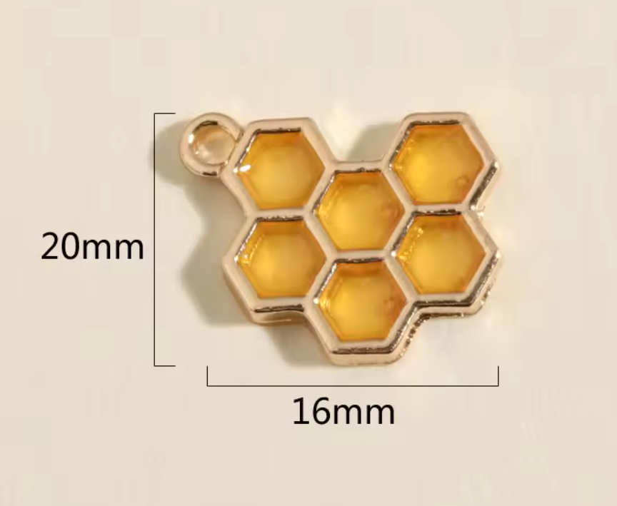 Enamel Honeycomb Charm