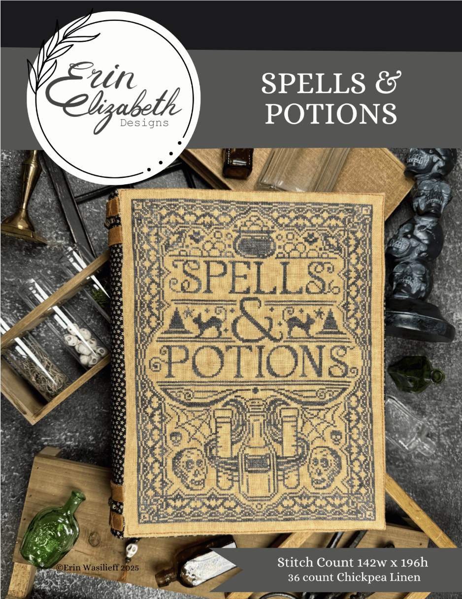Spells & Potions - Cross Stitch Pattern by Erin Elizabeth Designs