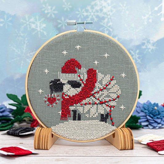 Snowflake Sheep Ornament - Cross Stitch Pattern by Counting Puddles