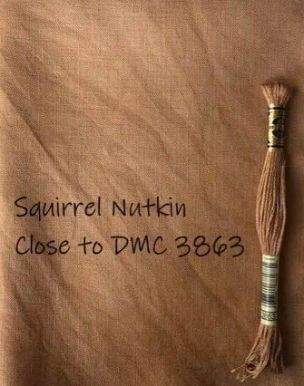 36, 40 COUNT Hand Dyed Linen - SQUIRREL NUTKIN by TABBY CAT