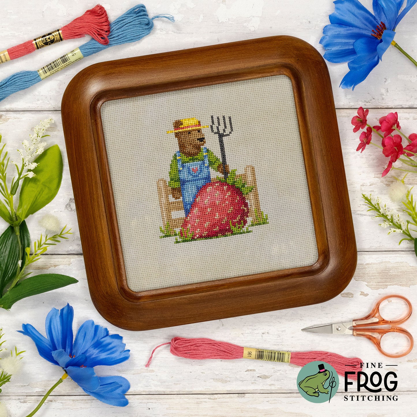 Strawberry Farmer - Cross Stitch Pattern by Fine Frog Stitching PREORDER