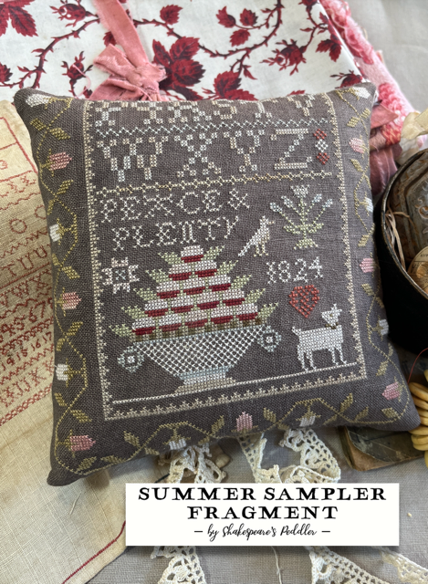 Summer Sampler Fragment - Cross Stitch Pattern by Shakespeare's Peddler PREORDER