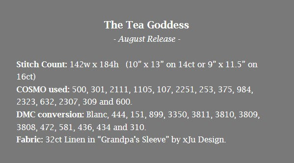 The Tea Goddess - Cross Stitch Pattern by Tiny Modernist
