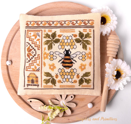 Bee Quaker II- Cross Stitch Chart by Samplers & Primitives