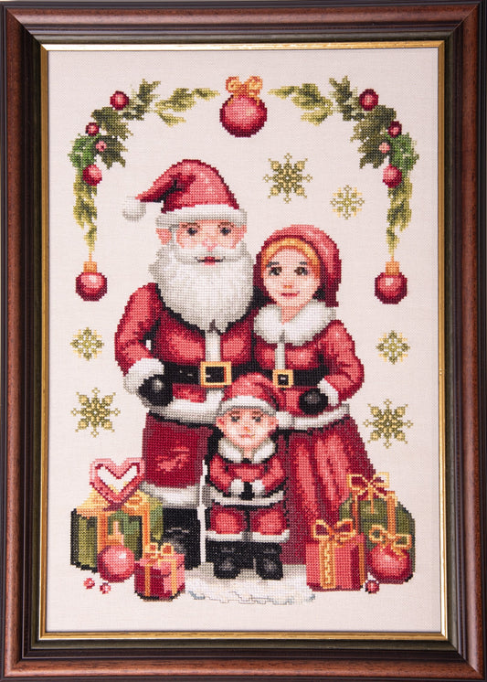 The Santa Family - Cross Stitch pattern by Samplers and Primitives