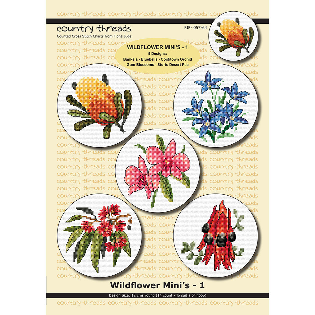 Wildflower Minis #1 - Cross Stitch Pattern by Country Threads