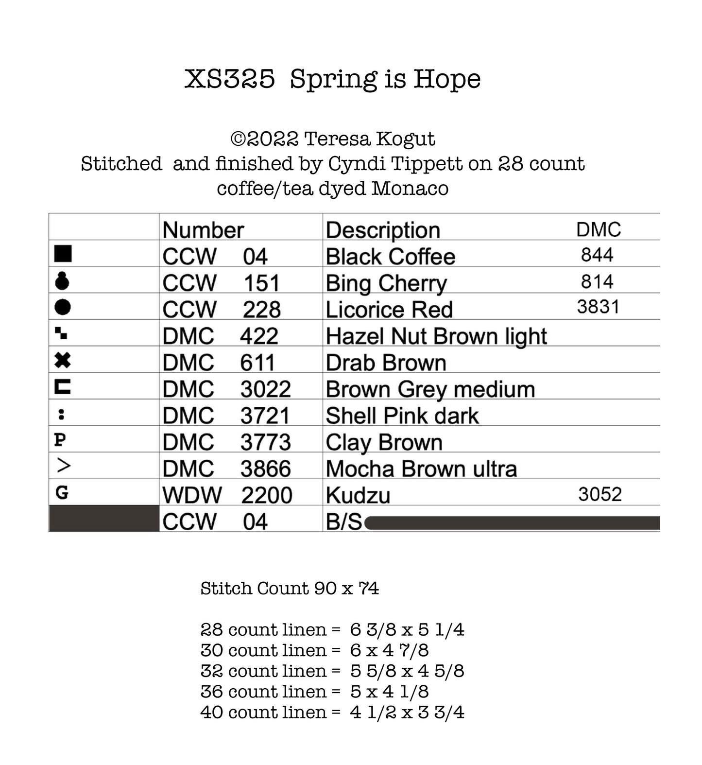 SPRING IS HOPE - Cross Stitch Chart by Teresa Kogut