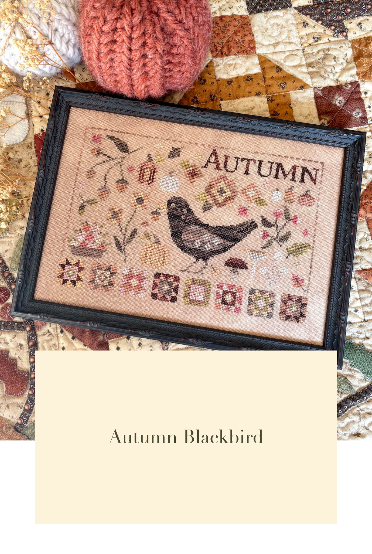 Autumn Blackbird - Cross Stitch Pattern by Blueberry Ridge PREORDER