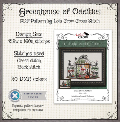 Greenhouse of Oddities - Cross Stitch Pattern by Lola Crow