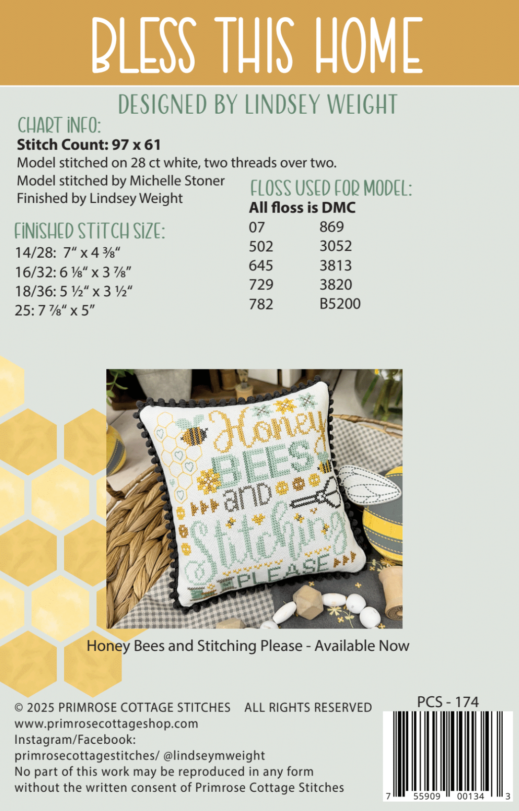 Bless This Home - Cross Stitch Chart by Primrose Cottage
