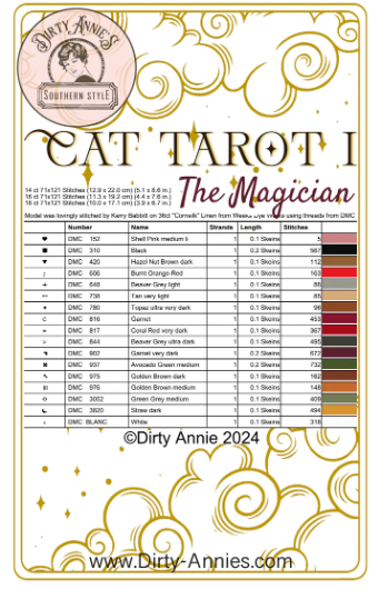 Cat Tarot I - Cross Stitch Chart by Dirty Annie's