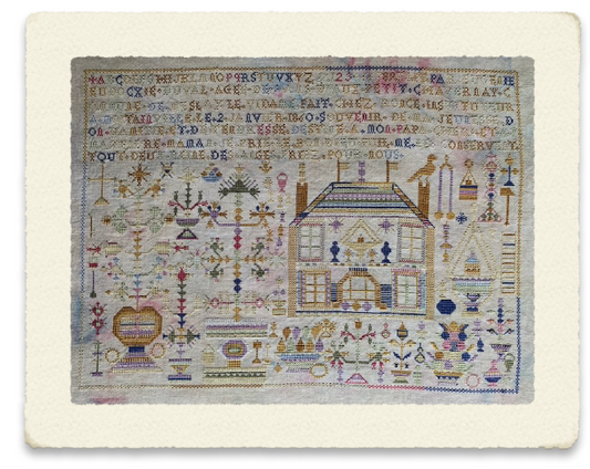 Eugenie Eudocxie Duval 1860 - Reproduction Sampler Pattern by Reflets de Soie
