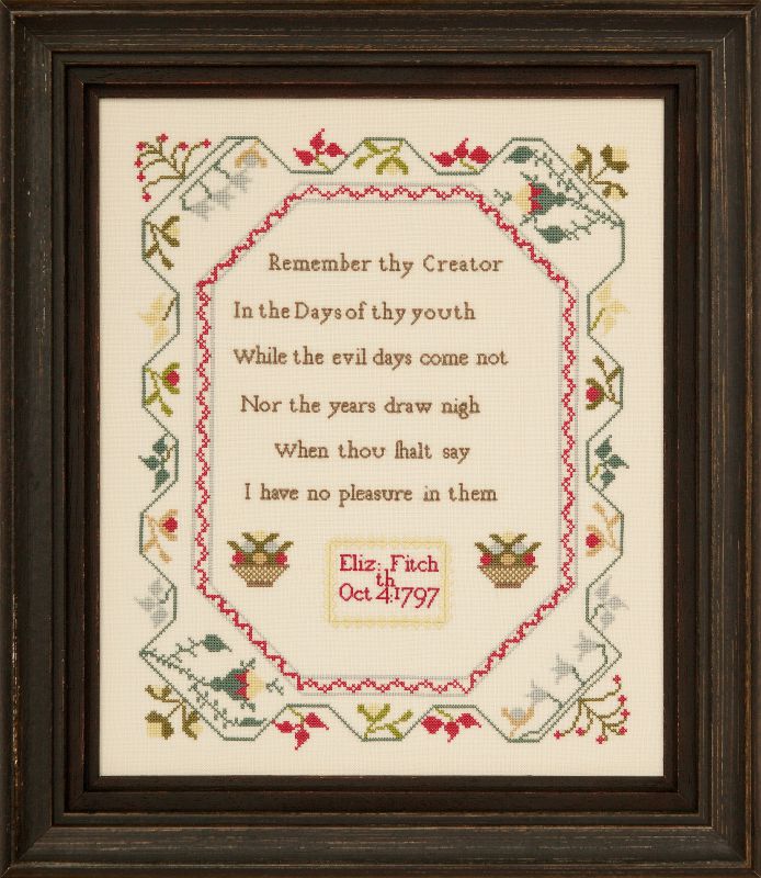 Eliz. Fitch 1797 - Reproduction Sampler Pattern by Hands Across the Sea Samplers