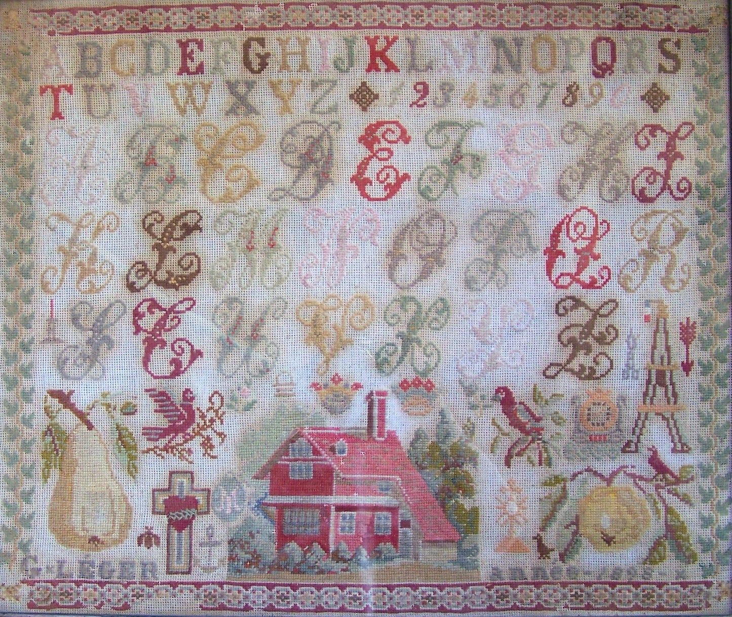 G. Leger 1898 - Reproduction Sampler Pattern by Reflets de Soie