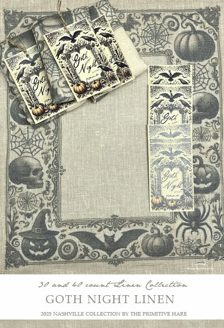 Goth Night 30 count Linen - by The Primitive Hare PREORDER