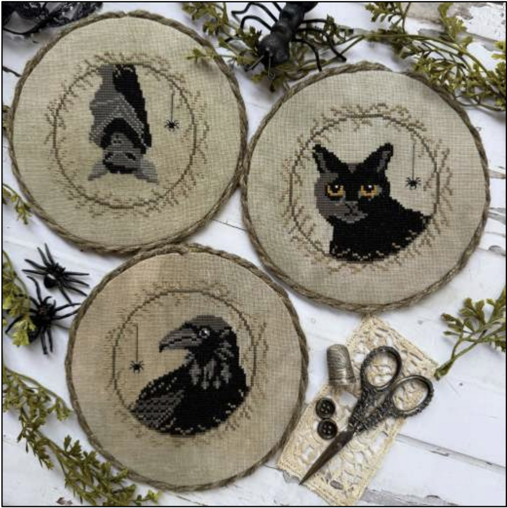 Halloween Animals Trio - Cross Stitch Pattern by Puntini Puntini PREORDER