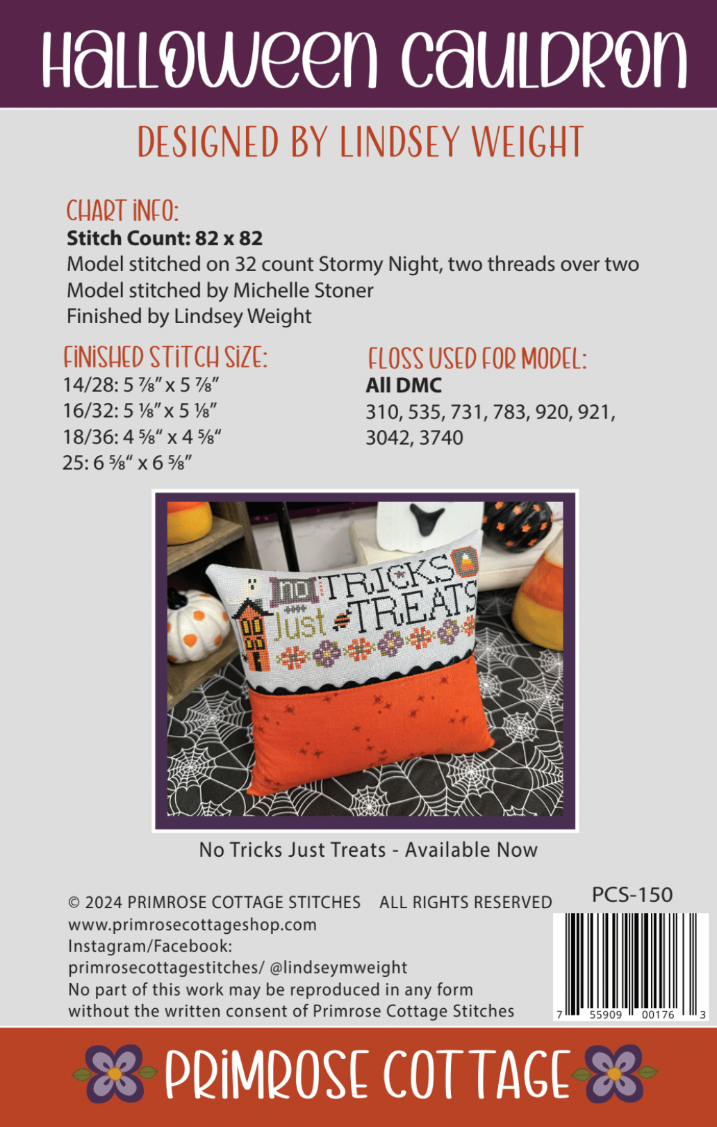 Halloween Cauldron - Cross Stitch Chart by Primrose Cottage