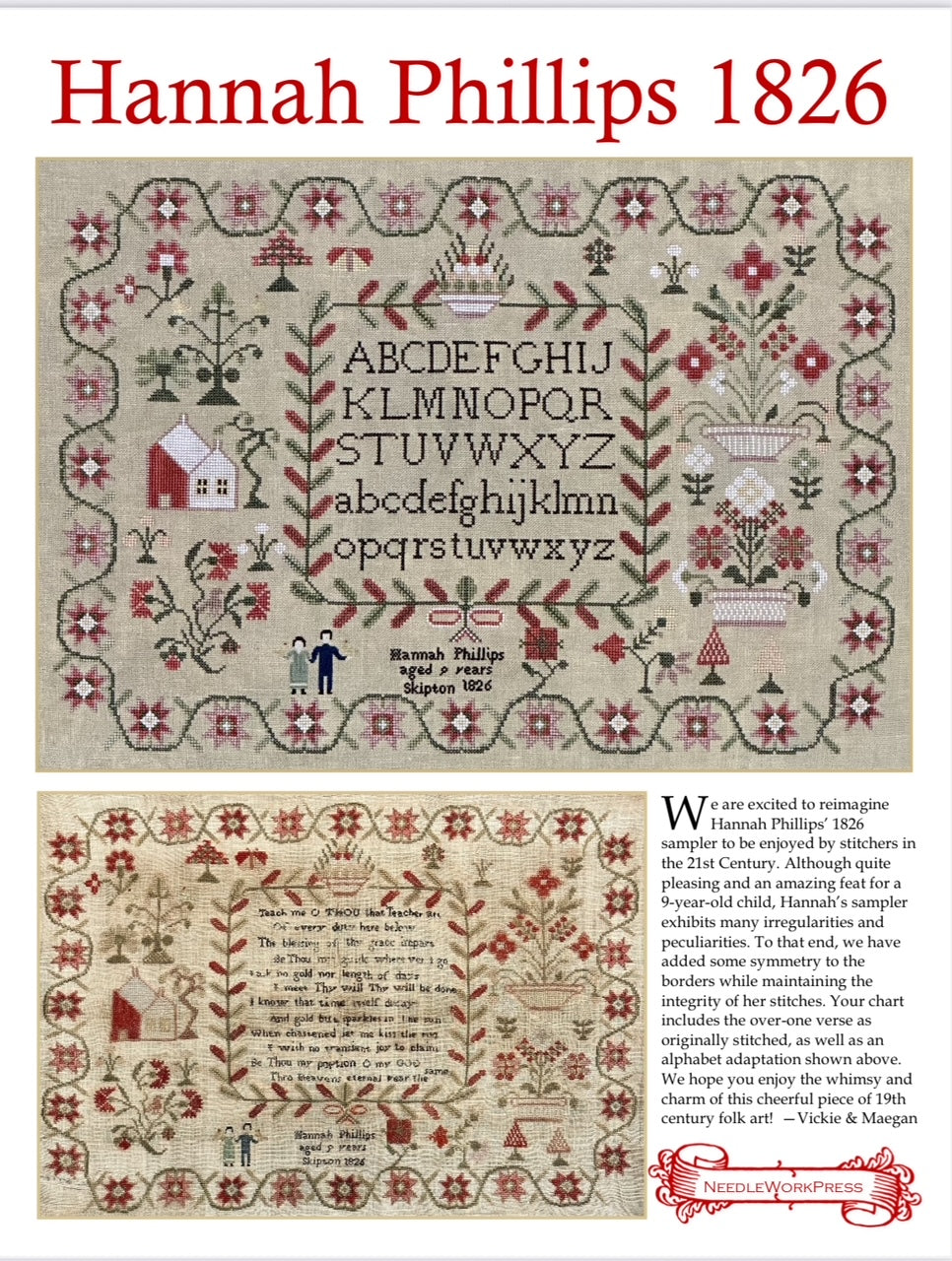 Hannah Phillips 1826 - Cross Stitch Pattern by Needlework Press