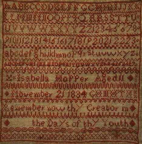Isabella Hopper 1834 - Sampler Reproduction Pattern by Cross Stitch Antiques