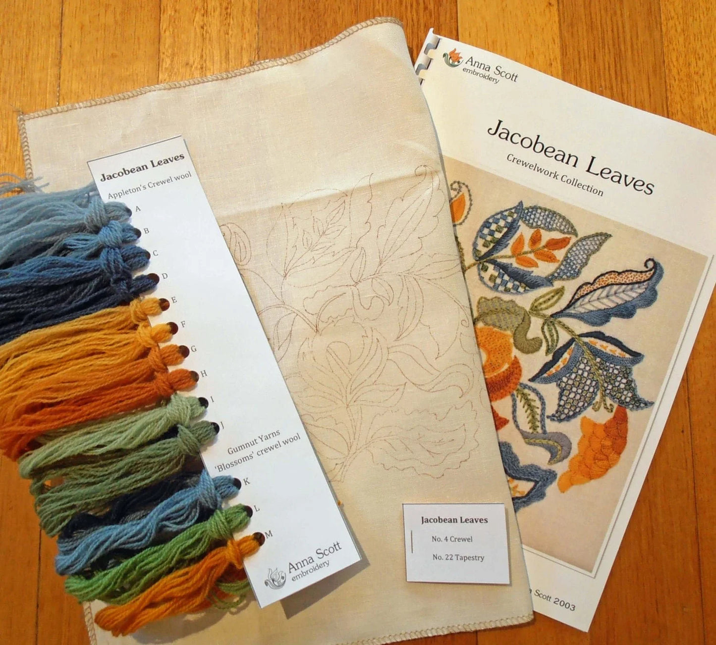 Crewel Embroidery Kit by Anna Scott ~Jacobean Leaves