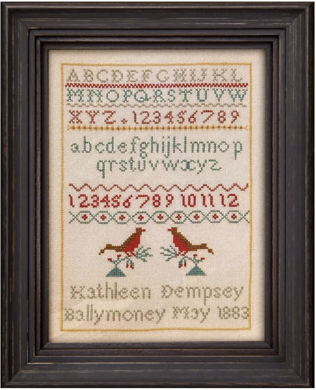 Kathleen Dempsey 1883 - Reproduction Sampler by Hands Across the Sea Samplers