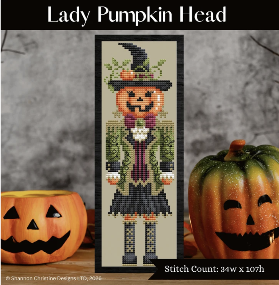Lady Pumpkin Head - Cross Stitch Pattern by Shannon Christine PREORDER