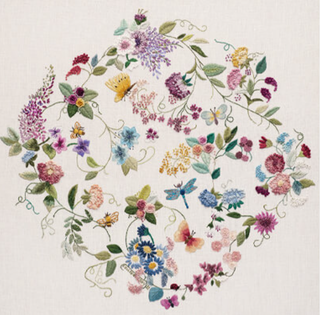 Nature's Delight Embroidery Design - Printed Panel by Roseworks