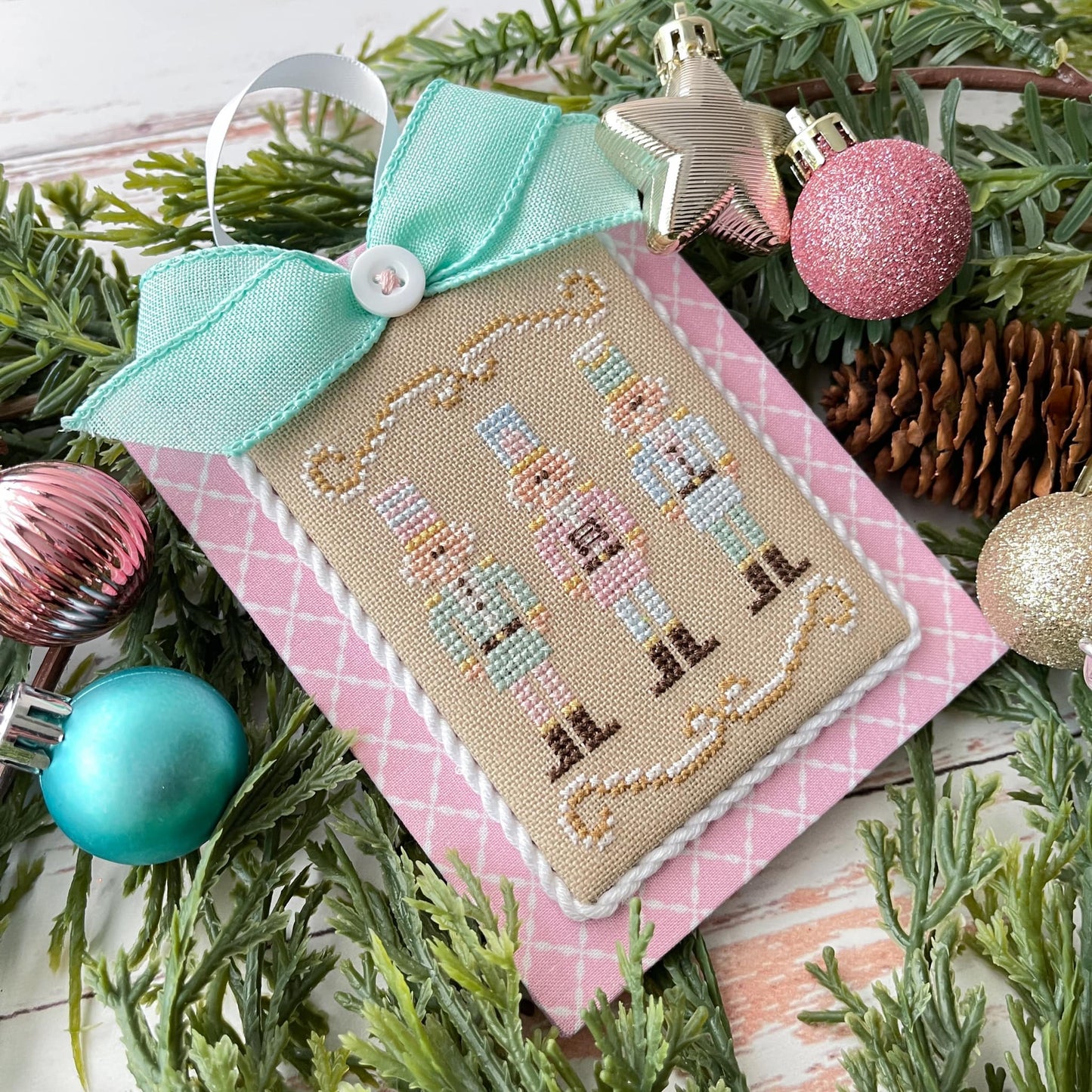 Nutcracker Trio #2 Pastel Collection- Cross Stitch Chart by Country Cottage Needleworks