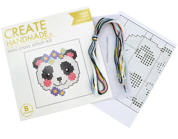 MINI CROSS STITCH PANDA KIT