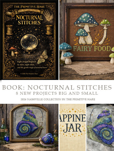 BOOK: NOCTURNAL STITCHES - Cross Stitch Book by The Primitive Hare PREORDER