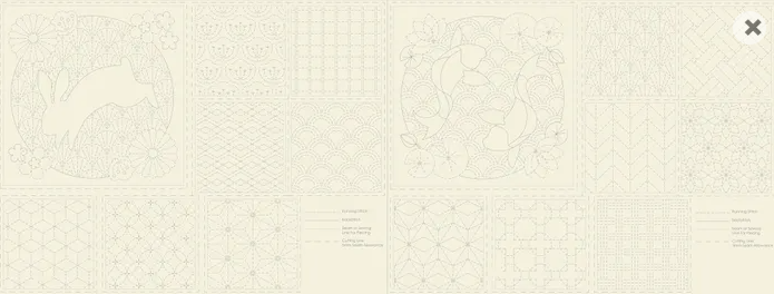 Sashiko Panel Natural - Rabbit