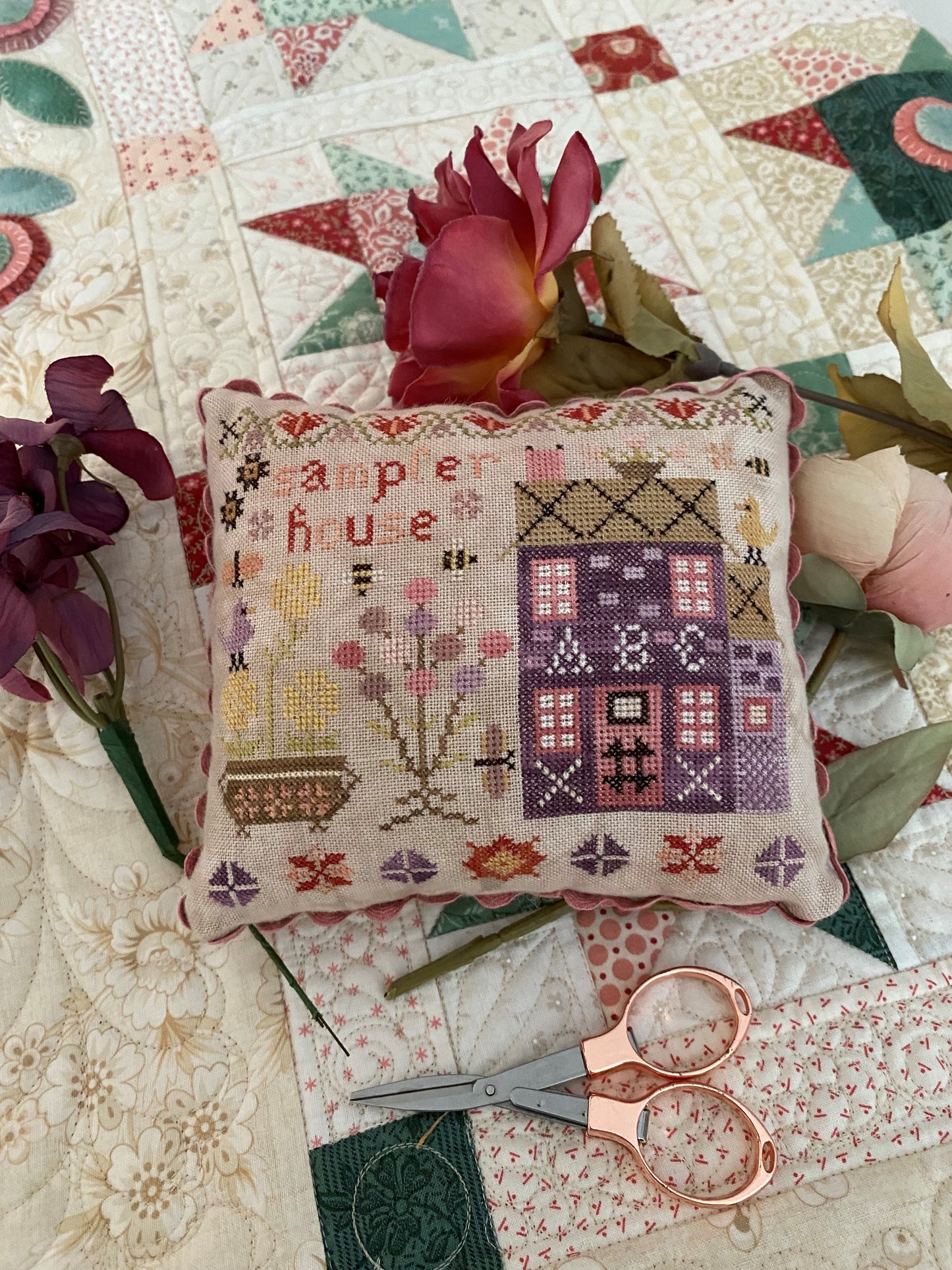 Sampler House - Cross Stitch Pattern by Pansy Patch