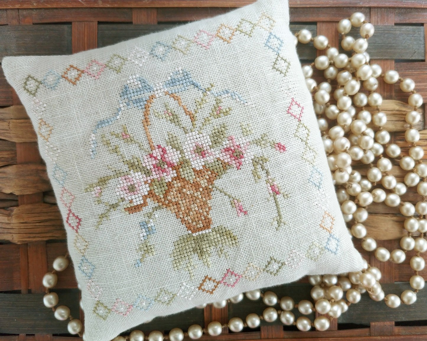 Simone's Basket - Cross Stitch Pattern by Mojo Stitches