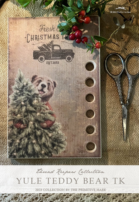 Yule Tide Teddy Bear Thread Keep by The Primitive Hare