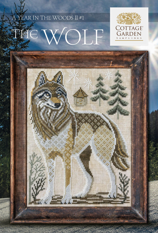 A Year in the Woods II #1 The Wolf - Cross Stitch Chart by Cottage Garden Samplings