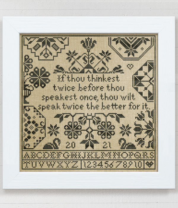 Think Twice - Cross Stitch Pattern by Modern Folk Embroidery
