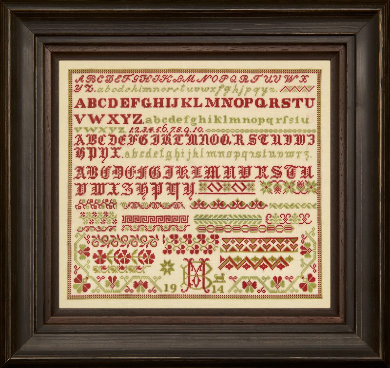 Threads of Christmas Past ~ MB 1914 Reproduction Sampler by Hands Across the Sea Samplers