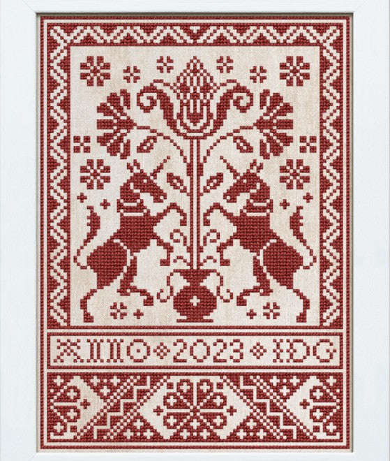 The Unicorn Pincushion - Cross Stitch Pattern by Modern Folk Embroidery