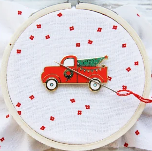 Vintage Christmas Truck Needleminder by Flamingo Toes