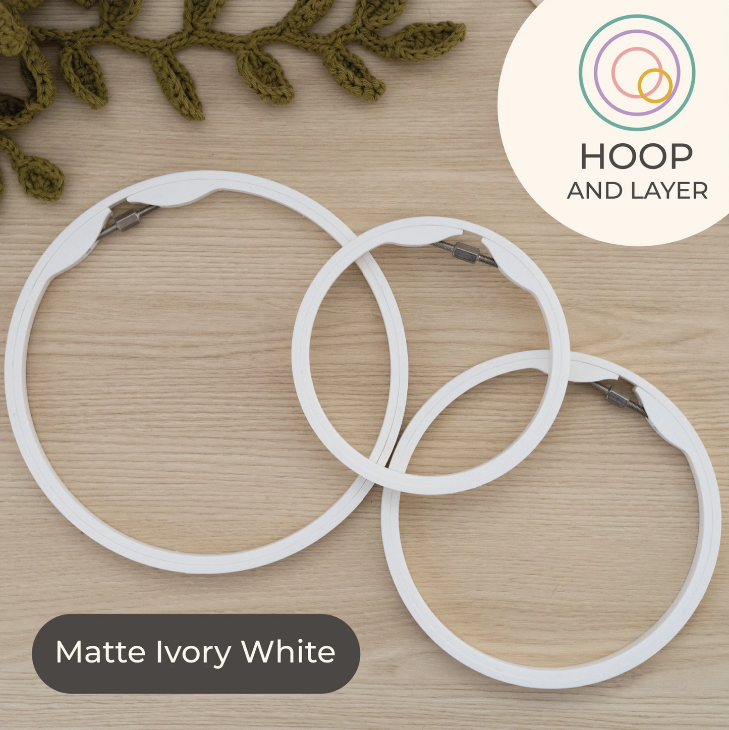 Seamless Round Embroidery Hoop – Matte Ivory White