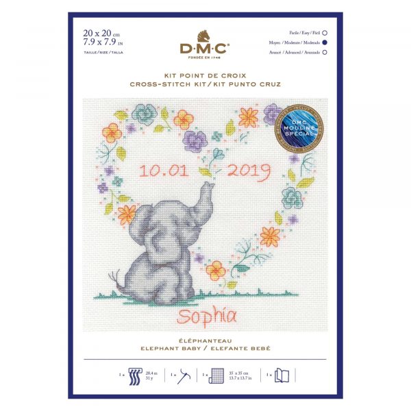 DMC BABY CROSS STITCH KIT-ELEPHANT BABY