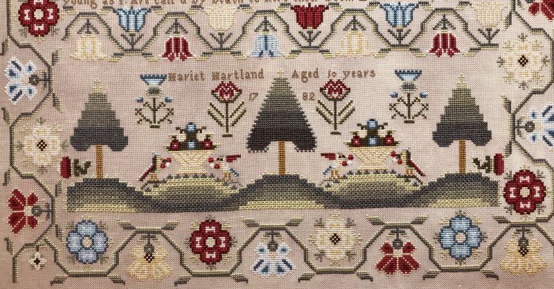 Hariet Hartland 1782 ~ Reproduction Sampler Pattern by Hands Across the Sea Samplers
