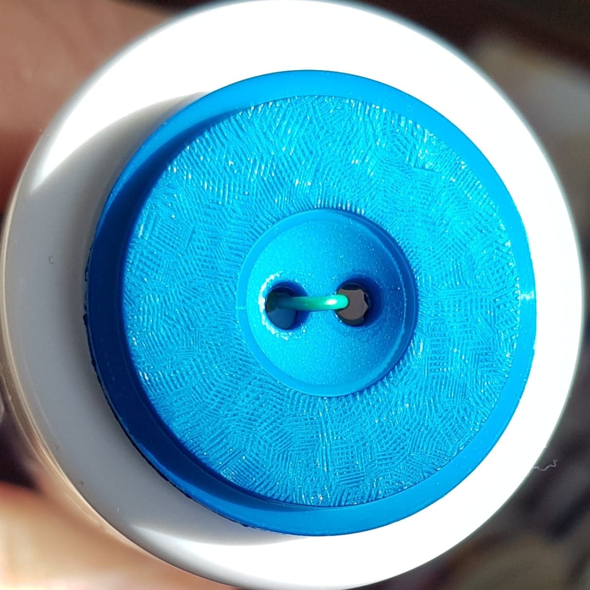 Teal textured 30mm flat button