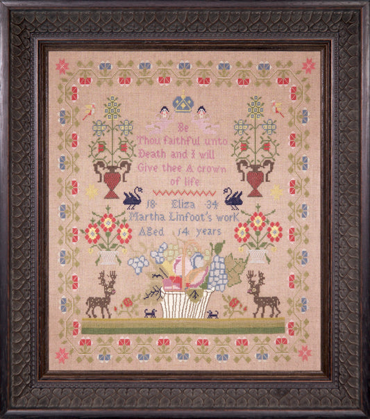 Eliza Martha Linfoot ~ Reproduction Sampler Pattern by Hands Across the Sea Samplers