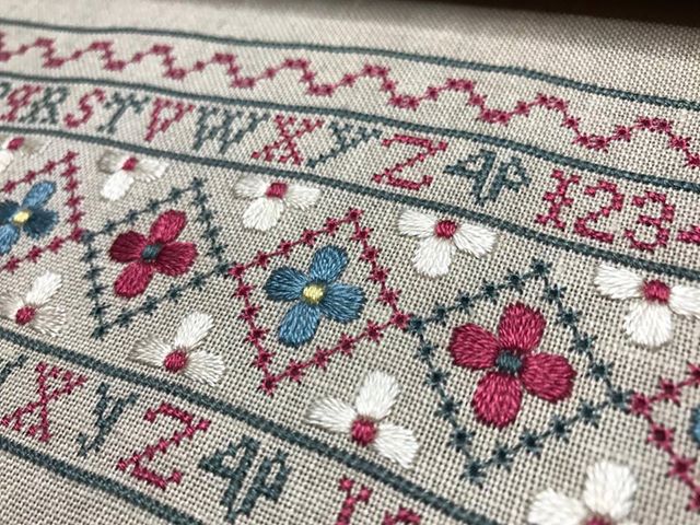 Sarah Mary Larkworthy 1727 ~ Reproduction Sampler Pattern by Hands Across the Sea Samplers