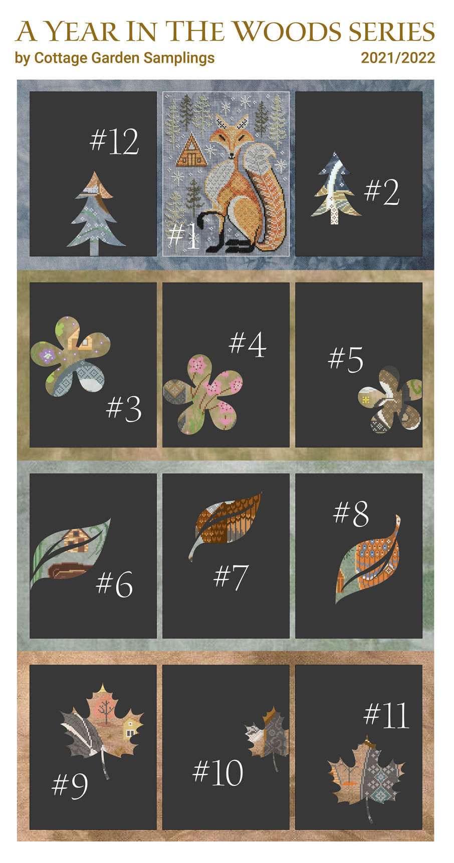 A Year In The Woods #1 The Fox - Cross Stitch Pattern by Cottage Garden Samplings